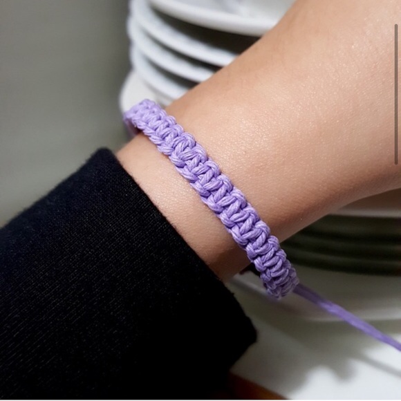 Lavender Hemp Square-Knot Bracelet - Picture 2 of 3